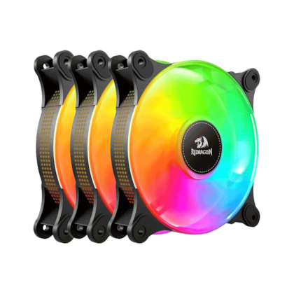 Kit Cooler Fan Redragon 3x Preto Argb 120mm X 120mm Gc-f013