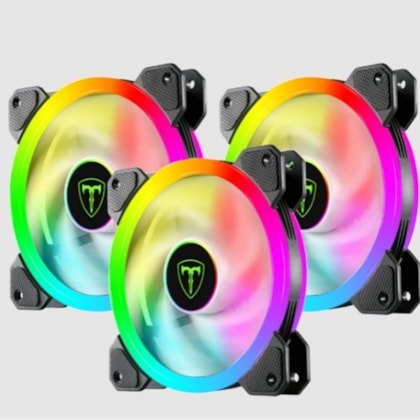 Kit Cooler Fan T-Dagger Rainbow Com 3 Fans 120Mm Preto T-Tgf513