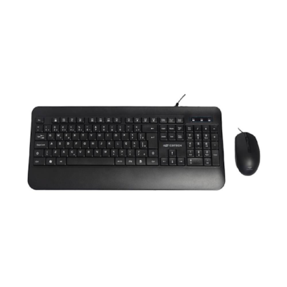 Kit Teclado E Mouse C3Tech Teclado Multimídia Com Apoio Mouse 2000 Dpi Usb Preto Kt-200Bk