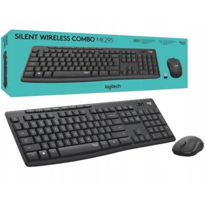 Kit Teclado E Mouse Logitech Mk295 Silent Sem Fio Preto 920-009793