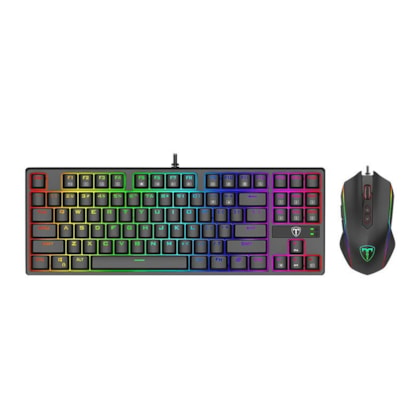 KIT TECLADO MECANICO E MOUSE T-DAGGER  2 IN 1 COMBO PRETO - T-TGS007