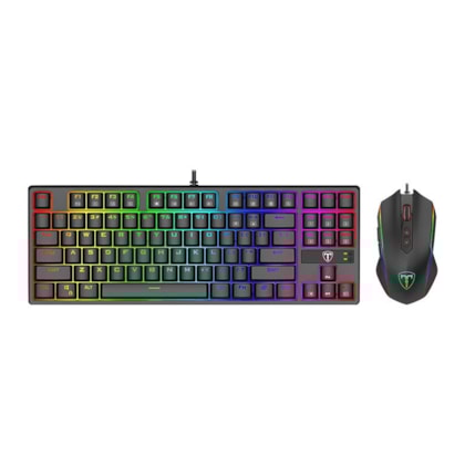 KIT TECLADO MECANICO E MOUSE T-DAGGER  2 IN 1 COMBO PRETO - T-TGS007