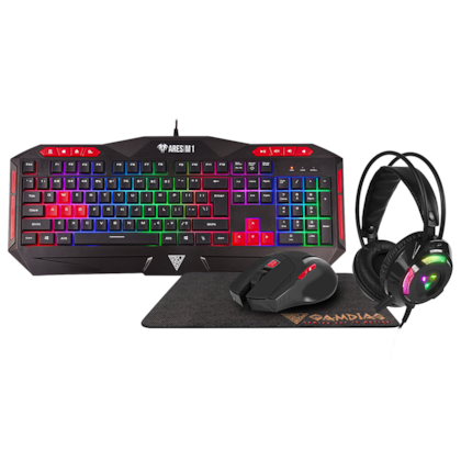 Kit Teclado Mouse Headset Mousepad Gamdias Poseidon M2 4-in-1 Combo (Us)