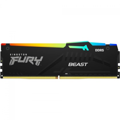 Memória Kingston Fury Beast Rgb 16gb Ddr5 5600mhz Cl40 Kf556c40bba/16