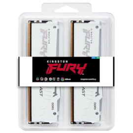 Memória Kingston Fury Beast Rgb 32gb (2x16) Ddr5 6000mhz Cl36 Branca Kf560c36bwe2ak2/32