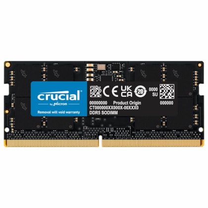 Memória Notebook Crucial 16gb Ddr5 4800mhz Cl40 Cb16gs4800