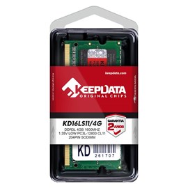 MEMÓRIA NOTEBOOK KEEPDATA 4GB DDR3 L 1600MHZ KD16LS11/4G
