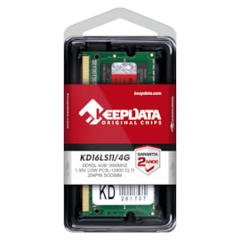 Memória Notebook Keepdata 4gb Ddr3l 1600mhz Cl11 Kd16ls11/4g