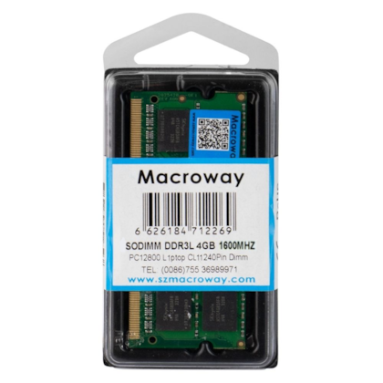 Memória Notebook Macroway 4gb Ddr3l 1600mhz Cl11