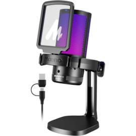 Microfone Condensador Maono Dgm20 Rgb Usb Com Suporte Preto Dgm20-Black