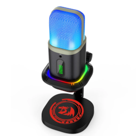 Microfone Condensador Redragon Echowave Rgb Usb Com Suporte Preto Gm305
