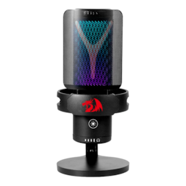 Microfone Condensador Redragon Fenris Rgb Usb Com Suporte Preto Gm301