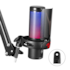 Microfone Condensador Redragon Fenris Rgb Usb Com Suporte Preto Gm301