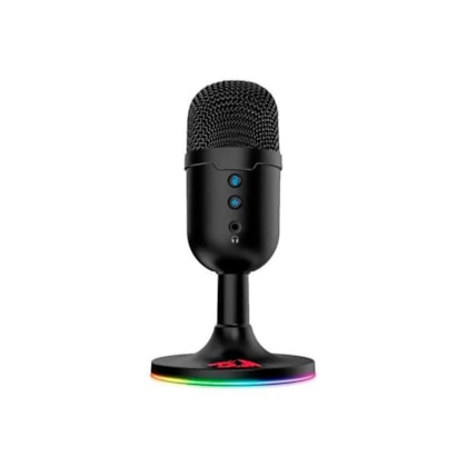 Microfone Condensador Redragon Pulsar Rgb Usb Com Suporte Preto Gm303