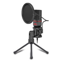 Microfone Condensador Redragon Seyfert Com Pop Filter Com Suporte Preto Gm100
