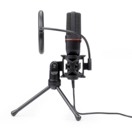 Microfone Condensador Redragon Seyfert Com Pop Filter Com Suporte Preto Gm100