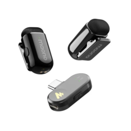 Microfone De Lapela Maono Wave T1 Mini Sem Fio Lightning Preto Wm622 Pb2