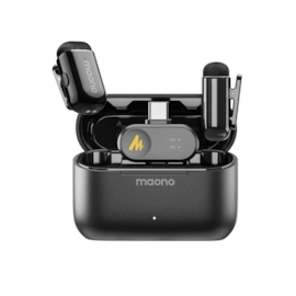 Microfone De Lapela Maono Wave T1 Mini Sem Fio Usb Tipo C Preto Wm622 Pc2