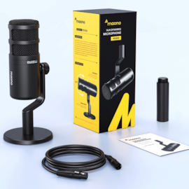 Microfone Dinâmico Maono Pd100 Xlr Preto Pd100-Black