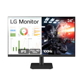 Monitor Lg 24ms500 24'' 100hz 5 Ms Ips Full Hd Hdmi Ajuste De Inclinação Bivolt Preto 24ms500-b.awzm