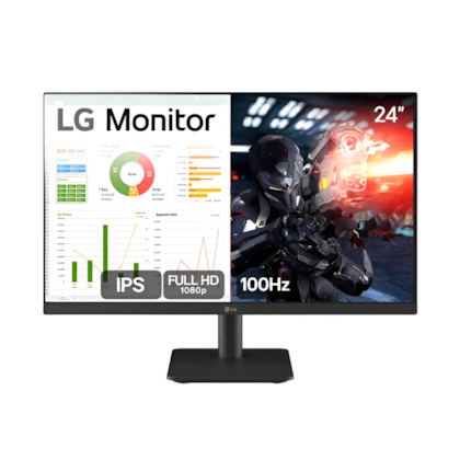 Monitor Lg 24ms500 24'' 100hz 5 Ms Ips Full Hd Hdmi Ajuste De Inclinação Bivolt Preto 24ms500-b.awzm