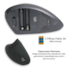 Mouse Ergonomico Wireless Bluetooth 1600 Dpi Preto