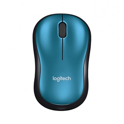 MOUSE LOGITECH M185 WIRELESS SEM FIO PRETO/AZUL