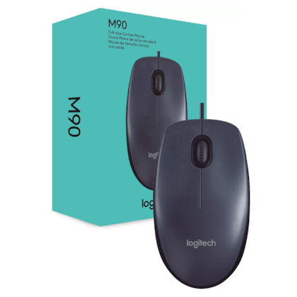 Mouse Logitech M90 Usb 1000dpi Ambidestro Preto 910-004053