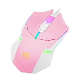 Mouse Redragon Centrophorus Bubblegum Rgb 7200 Dpi Rosa Com Branco M601pw-rgb