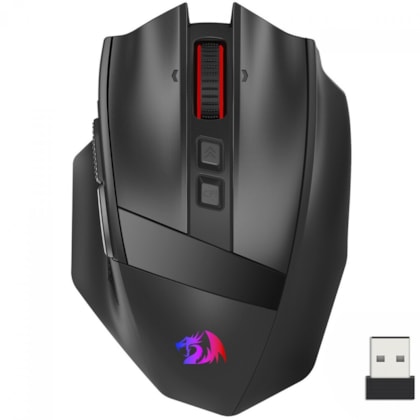 Mouse Redragon Rind Pro Wireless Usb Tipo C 26000 Dpi Preto M813Rgb-Pro