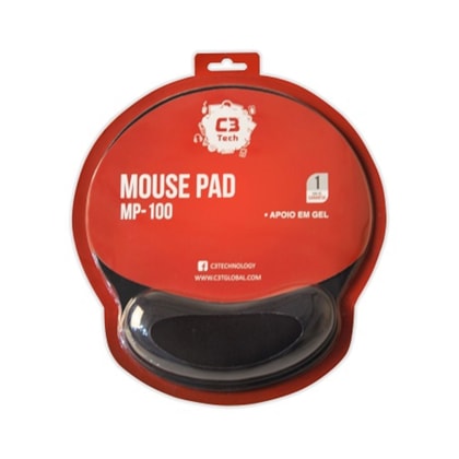 Mousepad C3Tech Com Apoio Pulso 25Cm X 23Cm Preto Mp-100