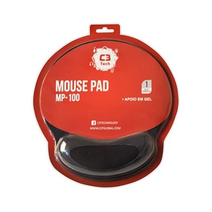 Mousepad C3tech Mp-100 Com Apoio Pulso Preto