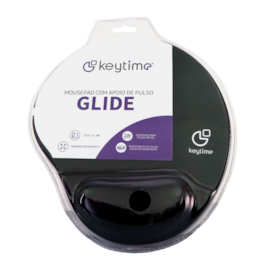 Mousepad Keytime Glide Com Apoio De Pulso Em Gel 25,5 Cm X 22,0 Cm Preto Kyt00017
