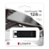 Pendrive Kingston 128gb Datatraveler70 Usb 3.2 Tipo-c Preto Dt70/128gb