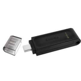 Pendrive Kingston 64gb Datatravaler70 Usb 3.2 Tipo-c Preto Dt70/64gb