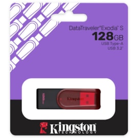 Pendrive Kingston Datatraveler Exodia S 128Gb Usb 3.2 Vermelho Kc-U3C128-7Tr