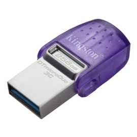 Pendrive Kingston Datatraveler Micro Duo 3c 256gb 200 Mb/s Usb 3.2 Usb Tipo-c Roxo Dtduo3cg3/256gb