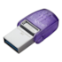 Pendrive Kingston Datatraveler Micro Duo 3c 256gb 200 Mb/s Usb 3.2 Usb Tipo-c Roxo Dtduo3cg3/256gb