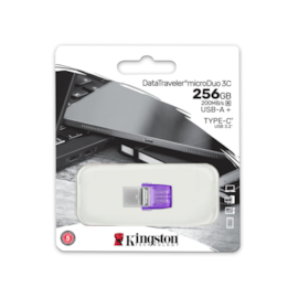 Pendrive Kingston Datatraveler Micro Duo 3c 256gb 200 Mb/s Usb 3.2 Usb Tipo-c Roxo Dtduo3cg3/256gb