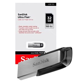 Pendrive Sandisk Z73 32gb Ultra Flair Usb 3.0 Prata Sdcz73-032g-g46