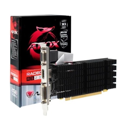 PLACA DE VIDEO AMD AFOX RADEON R5 230 2GB DDR3 64 Bits LOW PROFILE AFR5230-2048D3L9-V2