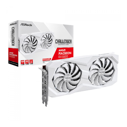 Placa De Vídeo Asrock Radeon Rx 6600 Challenger White 8gb Gddr6 128 Bit Fsr 90-ga4uzz-00uanf