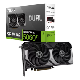 Placa De Vídeo Asus Rtx 5060 Ti Oc Dual 8G Gddr7 128 Bits Ray Tracing Dlss 4 90Yv0Mp2-M0Na00