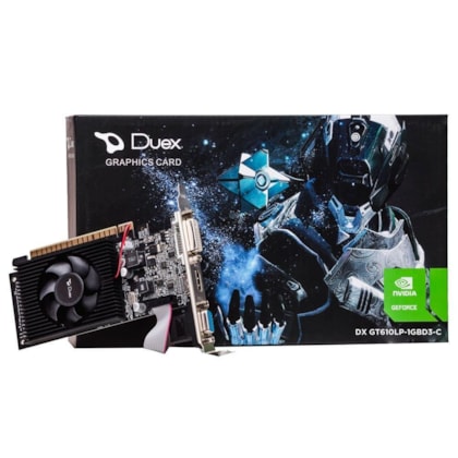 Placa De Video Duex Gt610 1gb Ddr3 64 Bits Low Profile Dvi Hdmi Vga Dx Gt610lp-1gd3