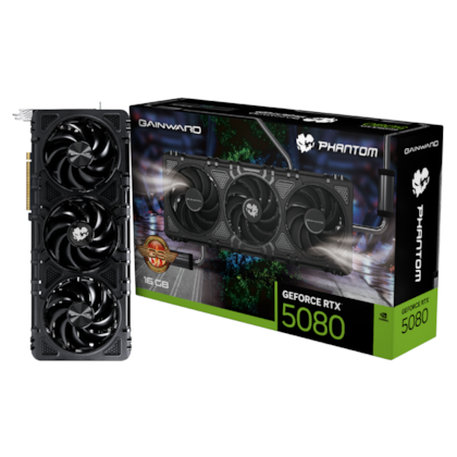 Placa De Vídeo Gainward Rtx 5080 Phantom Gs 16gb Gddr7 256 Bit Dlss4 Ray Tracing Ne75080t19t2-gb2030p