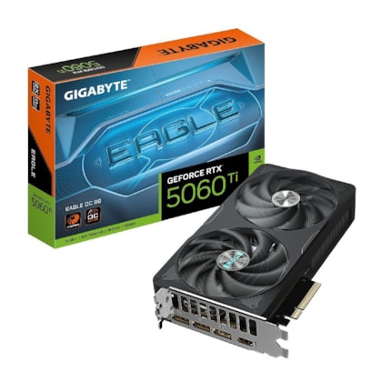 Placa De Vídeo Gigabyte Rtx 5060 Ti Eagle Oc 8gb Gddr7 128 Bit Ray Tracing Dlss 4 Gv-n506teagle Oc-8gd