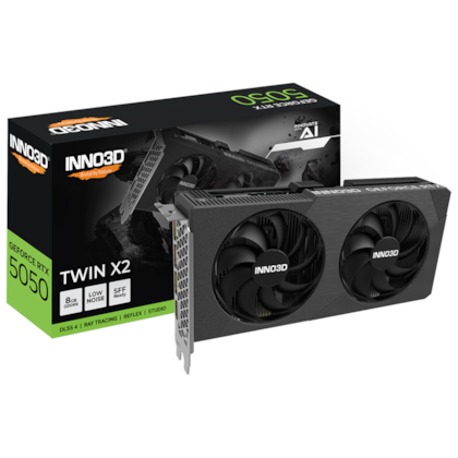 Placa De Vídeo Inno3D Rtx 5050 Twin X2 8Gb Gddr6 128 Bit Ray Tracing Dlss 4 N50502-08D6-174071N