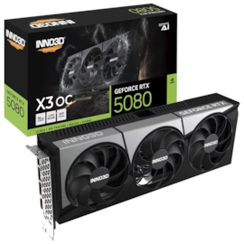 Placa De Vídeo Inno3D Rtx 5080 X3 Oc 16Gb Gddr7 256 Bits Ray Tracing Dlss 4 N50803-16D7X-17603930