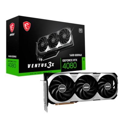 Placa De Video Msi Rtx 4080 Ventus 3x Oc 16g Gddr6x 256 Bits Hdmi 3x Displayport 912-v511-044