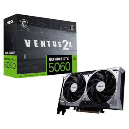 Placa De Vídeo Msi Rtx 5060 Ventus 2x Oc 8gb Gddr7 128 Bit Ray Tracing Dlss 4 G5060-8v2c